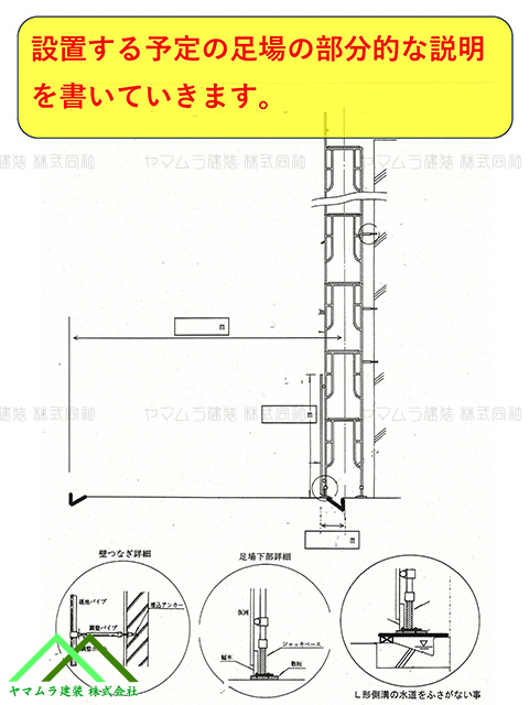 仮設足場の部分的補足事項