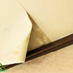 雨漏れから天井の壁紙が捲れました