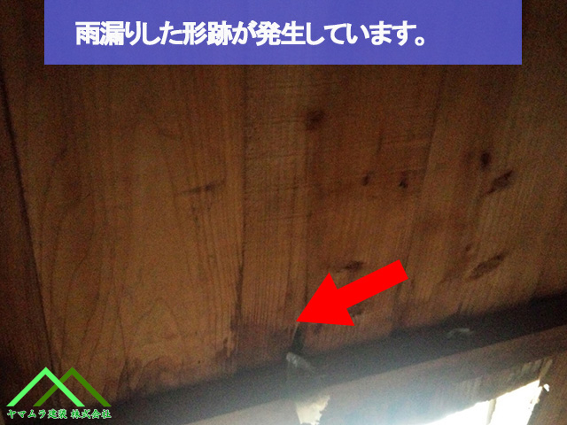野地板に雨漏りの形跡