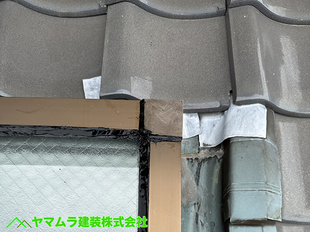 09.名古屋市港区 天窓シーリング コーキング塗り作業完了。