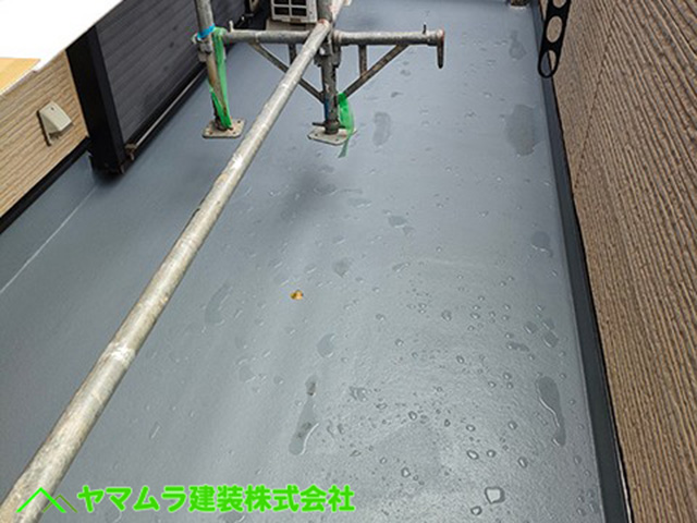 22．名古屋市中区　ベランダ防水　作業完了後。