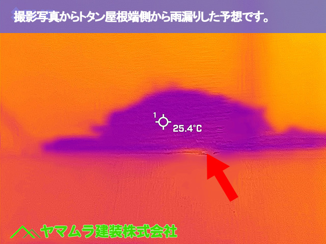 04.豊明市 トタン屋根修理 トタン屋根端側から雨漏りした予想です。