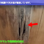 01．豊明市　天井板交換　長年の雨漏りで天井板が腐食しています。