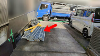 東海市【屋根漆喰作業】狭い場所や隣家が近くても足場は組める？プロの足場設置技術と安全・近隣への配慮！