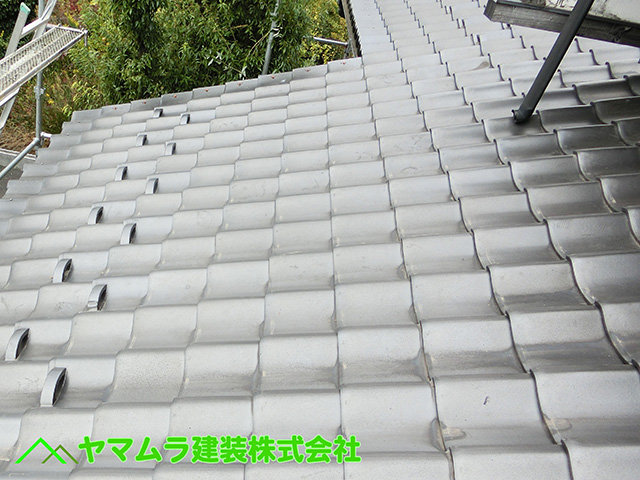 12.東浦町 屋根修復 作業完了後アフターの屋根全景写真。