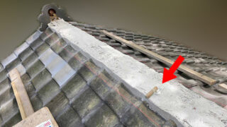 名古屋市南区【瓦屋根修理】強風に負けない！屋根修理で棟瓦の再設置で屋根を強くする専門職人さんの職人技を徹底解説