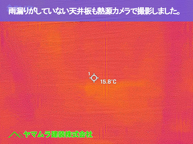05．東浦町　谷交換　雨漏りがしていない天井板も熱源カメラで撮影しました。