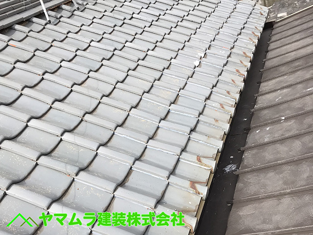 02.名古屋市中区 瓦修復 作業完了後の状態アフター。