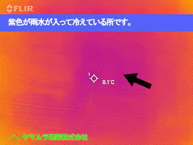 05.東浦町 瓦葺き替え 紫色が雨水が入って冷えている所です。