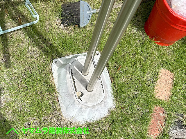 09.大府市 物干し台 作業開始前の劣化した状態。