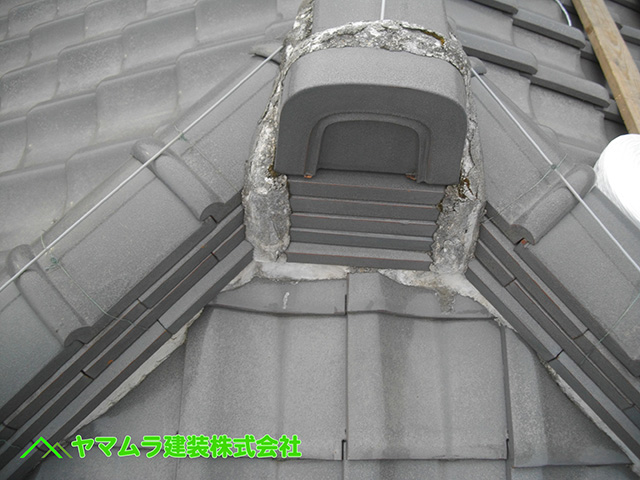 01.知多市 棟修理 棟の修理する前の状態です。