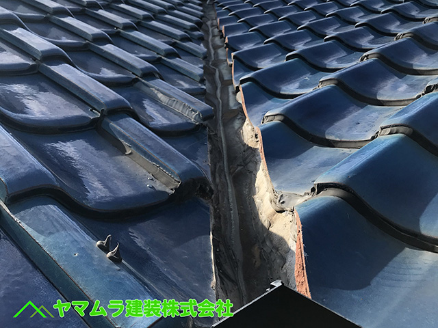 01．東海市　谷交換　谷鈑金に劣化して交換作業をします。