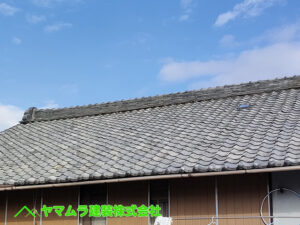 01．名古屋市中川区　屋根葺き替え　築年数が経過した屋根の点検。