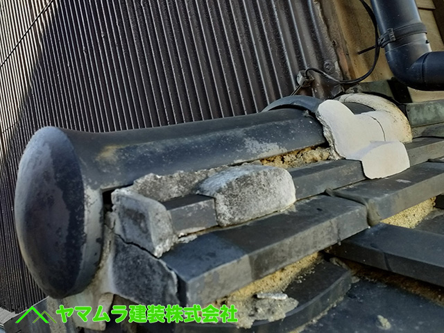 04．名古屋市南区　屋根漆喰の補修の方法など。