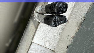 【名古屋市南区】撤去した朝日ソーラー型温水器のホース切断面へコーキングを充填