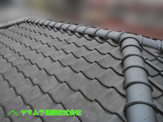 02．東浦町　棟修理　一本葺き工法で施工完成。.JPG