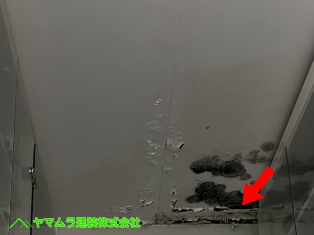 02．名古屋市熱田区　点検　ゲリラ豪雨などの雨の勢いが強いほど雨漏りしてくるの量が多くなるそうです。