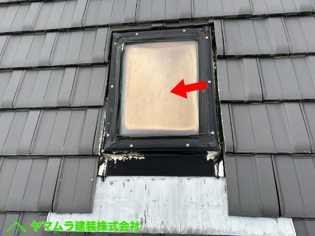 03．名古屋市熱田区　点検　屋根から天窓を目視で点検調査をおこないます。