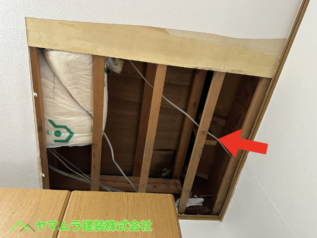 01．大府市　ベランダ雨漏り　階上のベランダから雨漏りが発生。