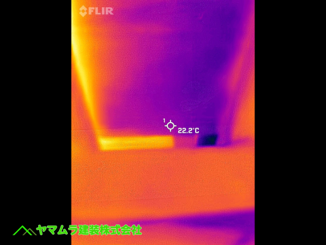 02.．大府市　ベランダ雨漏り　熱源カメラで雨漏りの状況を撮影ています。