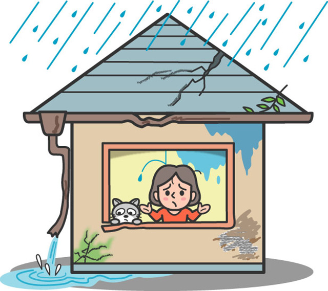 災害による雨漏りの危険