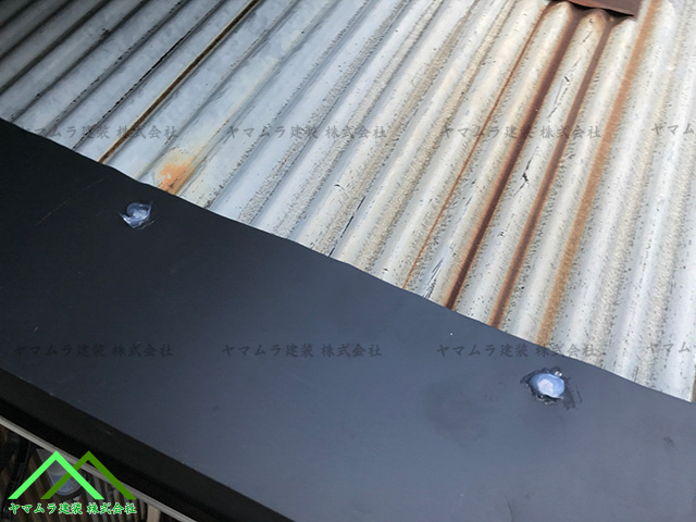 大府市　カバー工法　先端に雨水の咳止め用の板金を施工