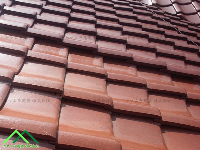 大府市　点検　増築した瓦屋根の継ぎ手部分