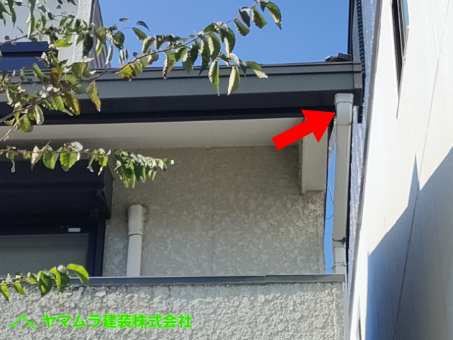 06．名古屋市港区　雨樋点検　集水器の方は特に問題は見当たりません。