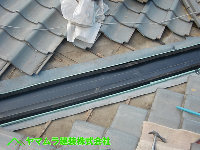 02.東浦町 谷鈑金 新しい谷鈑金を取り付けて行きます。