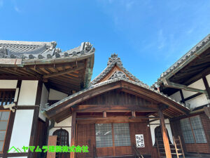 02．名古屋市緑区　屋根修繕　足場を払い作業の完了となります。